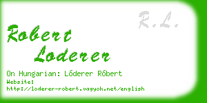 robert loderer business card